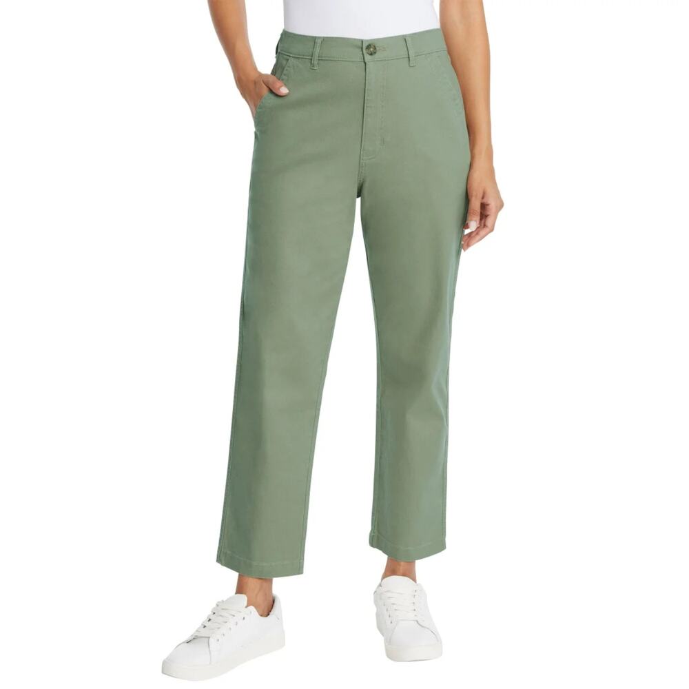 NWT G.H. Bass & Co. Women's Straight Leg Cotton Ankle Chino Pants